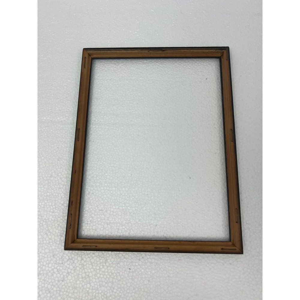 Vintage Carved Wood Picture Frame Art Deco Border Dark Brown 7.5x10 Inch antique - Picture 7 of 9